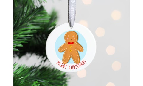 Gingerbread Man Ceramic Christmas Tree Decoration